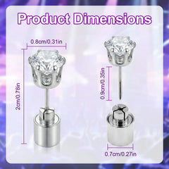 Light-Up LED Diamond Crown Stud Earrings for Party & Nightlife
