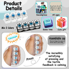 2PCS 4-Key Mechanical Keyboard Fidget Keychain