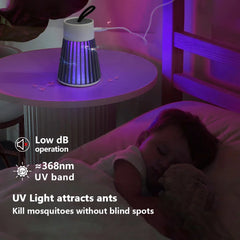 2-in-1 USB Bug Zapper Lamp with LED Light for Indoor & Outdoor Use