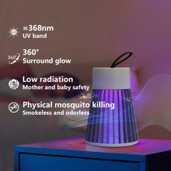 2-in-1 USB Bug Zapper Lamp with LED Light for Indoor & Outdoor Use