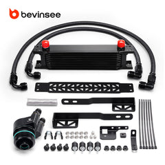 BEVINSEE 10 Rows Oil Cooler Kit For VW Golf 7 GTI/R 2013-2020