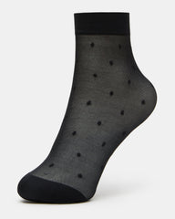 3 PACK DITSY DOT SHEER ANKLET BLACK