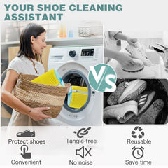 Reusable Shoe Washing Machine Bag with Microfiber Bristles