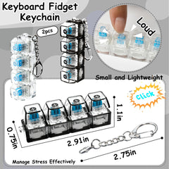 2PCS 4-Key Mechanical Keyboard Fidget Keychain