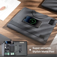 Professional Leather Business Padfolio with 8000mAh Power Bank