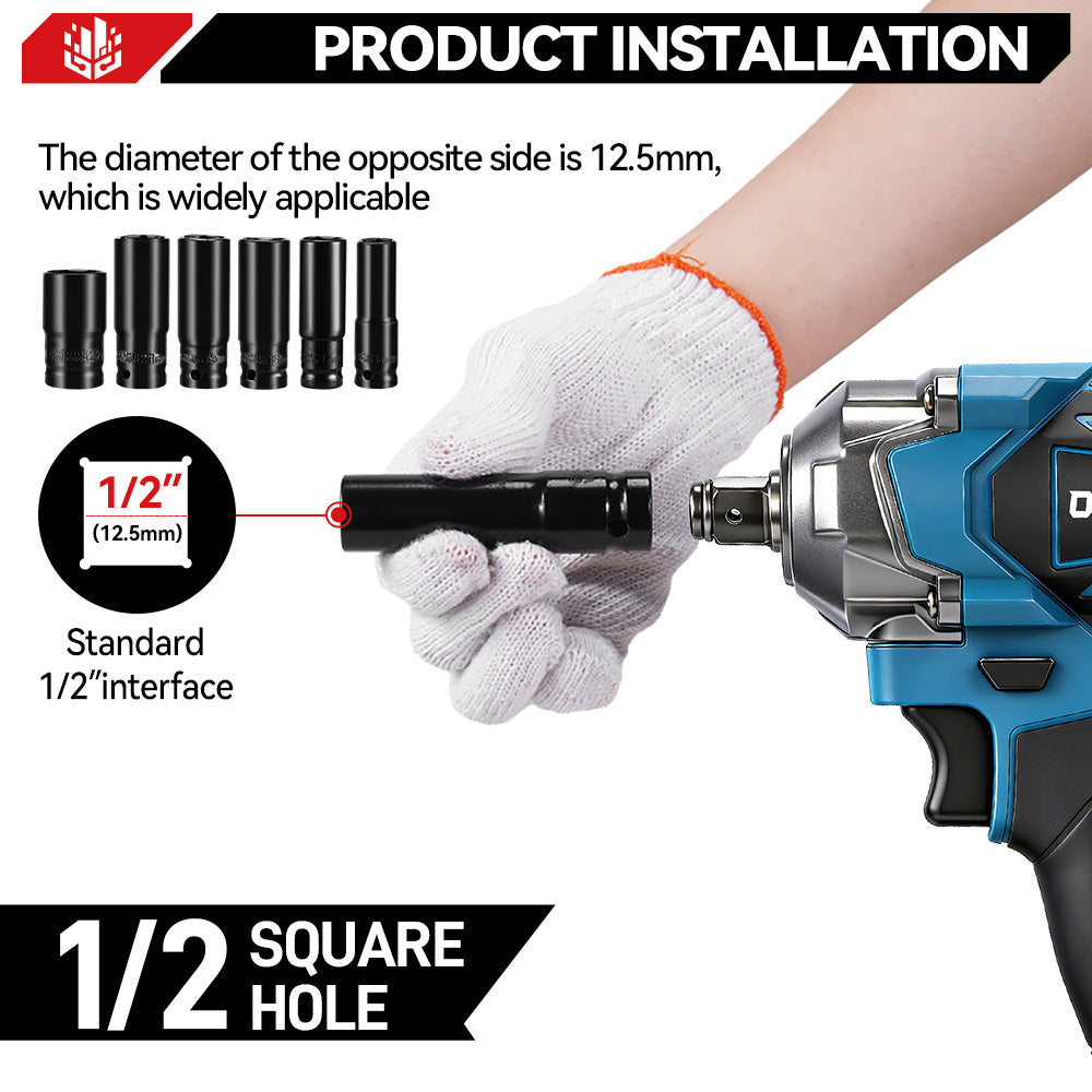 ONEVAN 1/2" 1200N·m Brushless Cordless Impact Wrench | For Makita 18V Battery