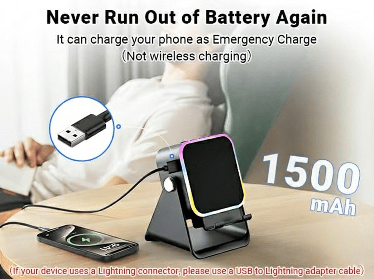 5-in-1 Induction Speaker & Bluetooth Phone Stand with Power Bank