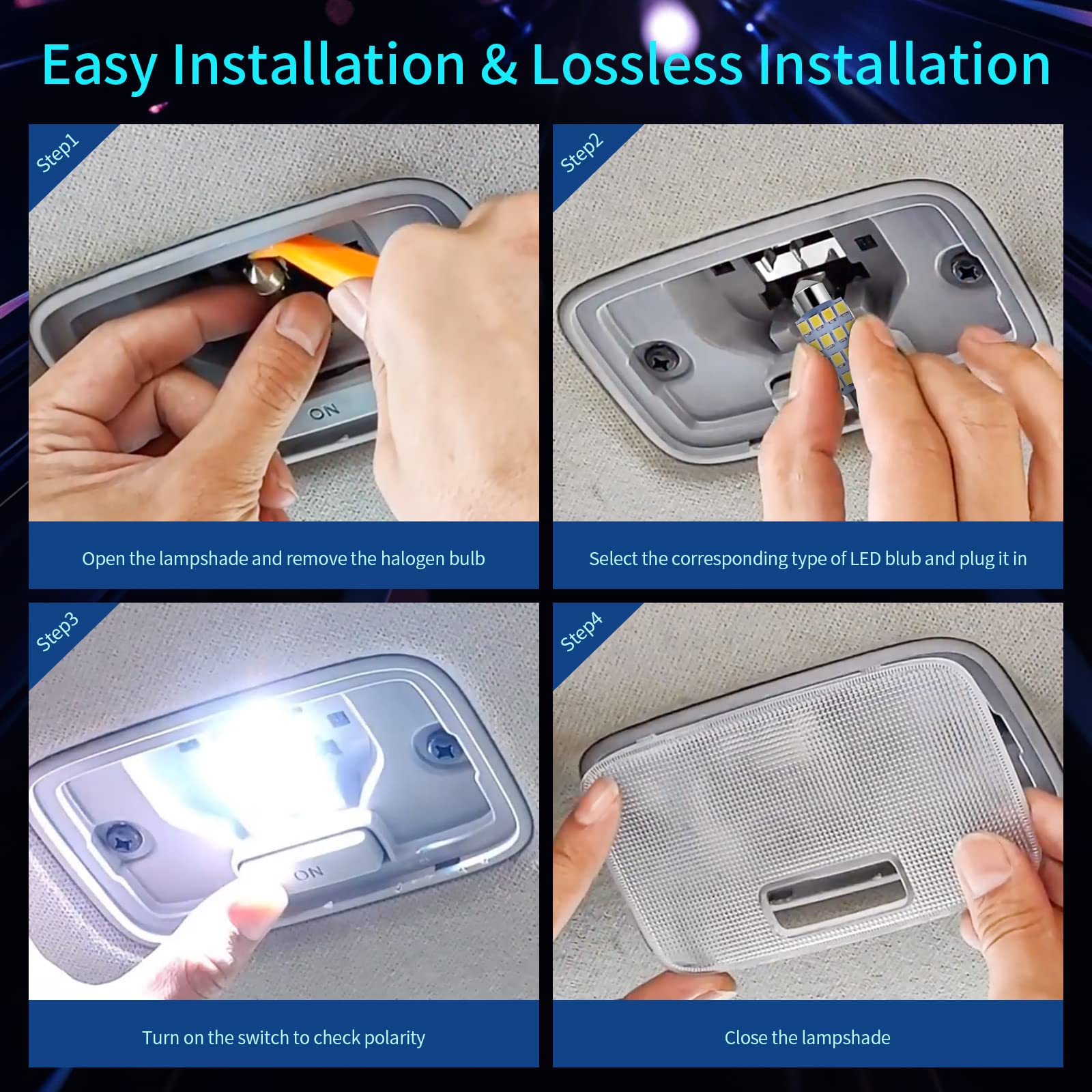 42PCS Universal LED Car Interior Light Bulb Kit
