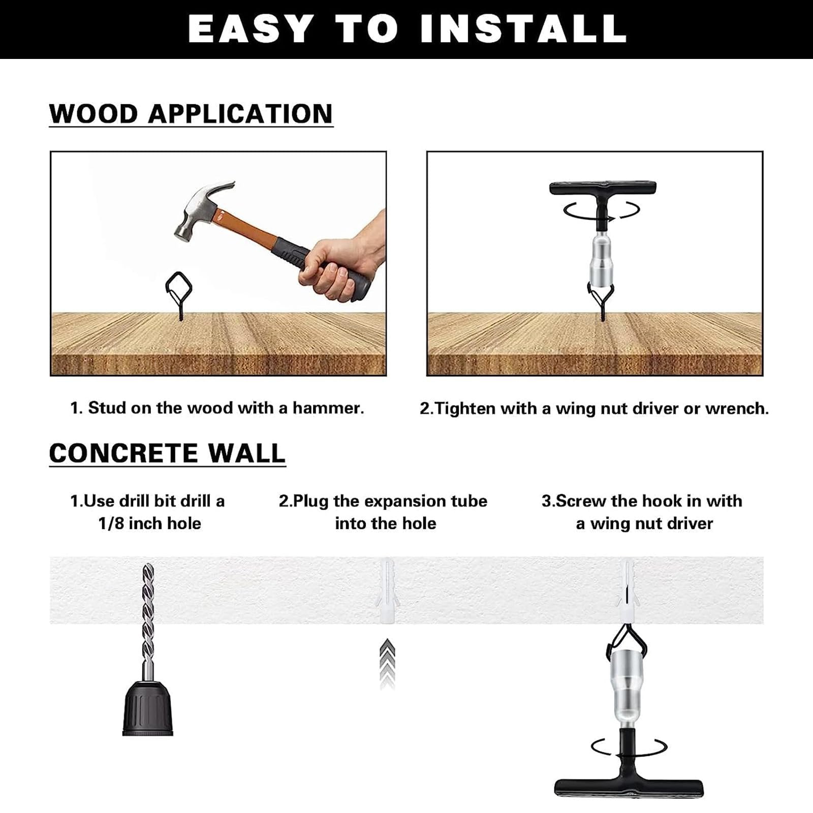 30-Piece Heavy Duty Outdoor String Light Hooks with Safety Buckle