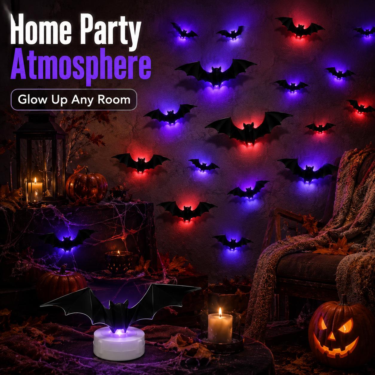3D LED Bat Wall Decorations for Halloween
