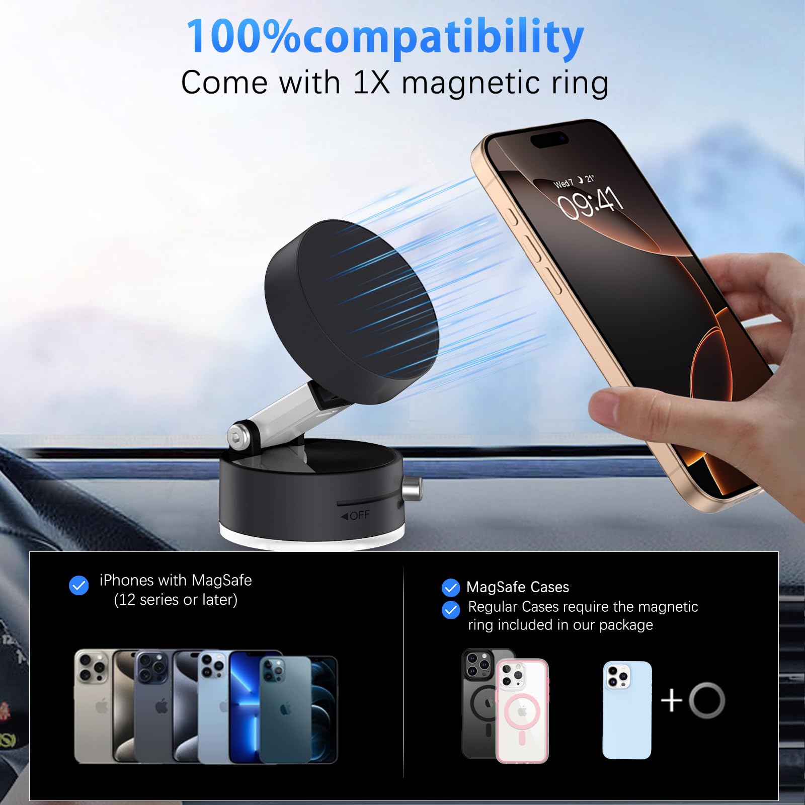 Vacuum Magnetic Phone Mount