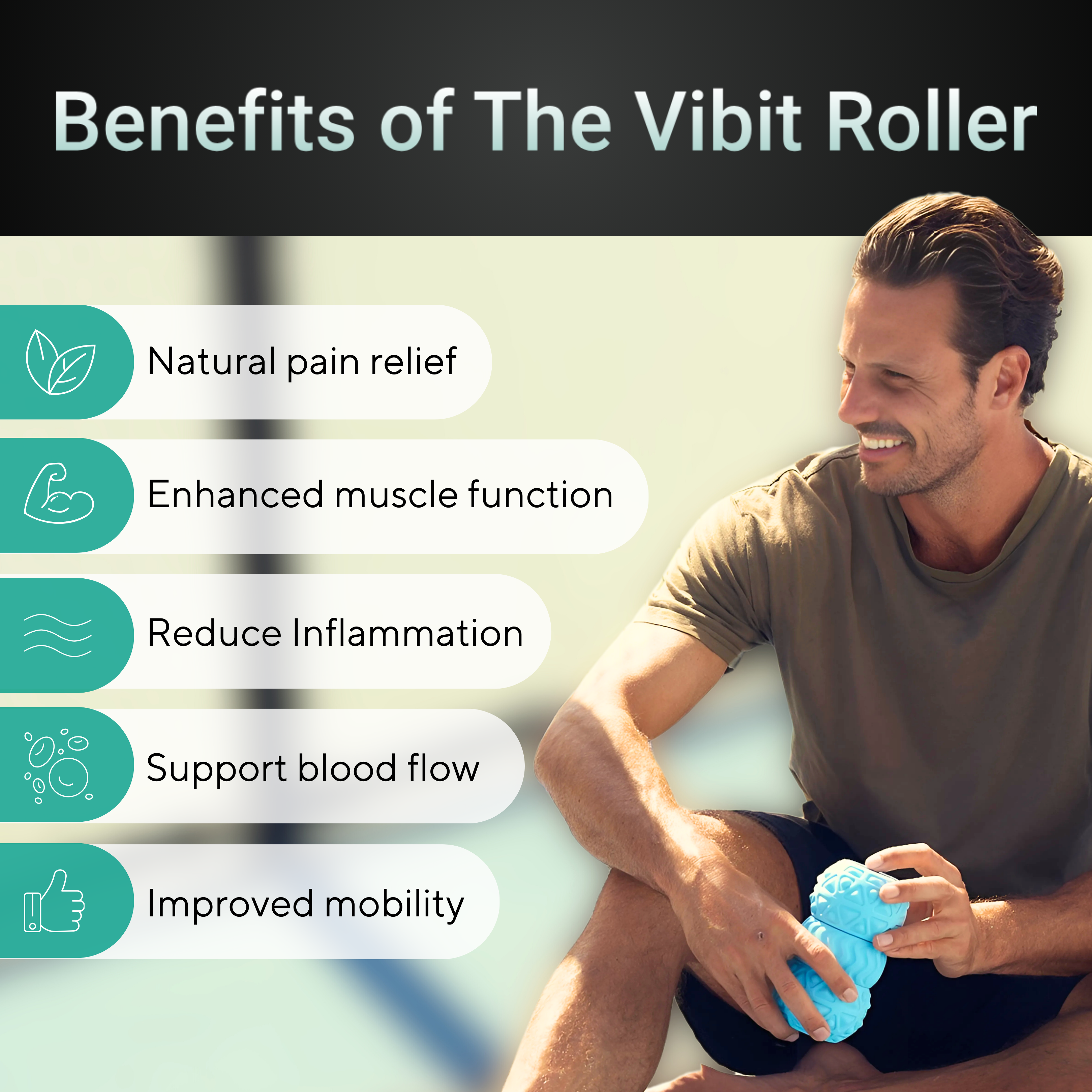 Vibit ROLL - Portable Vibrating Massage Roller