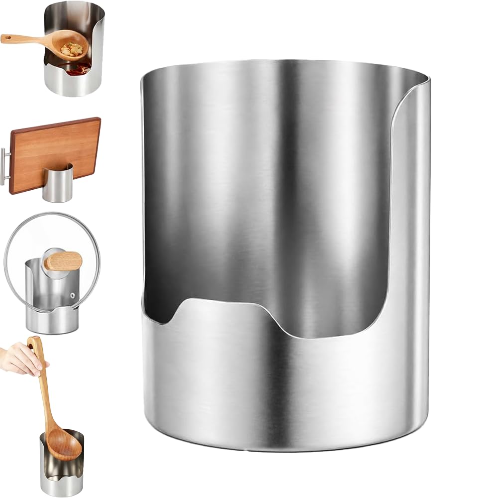 Stainless Steel Utensil Holder & Pot Lid Organizer