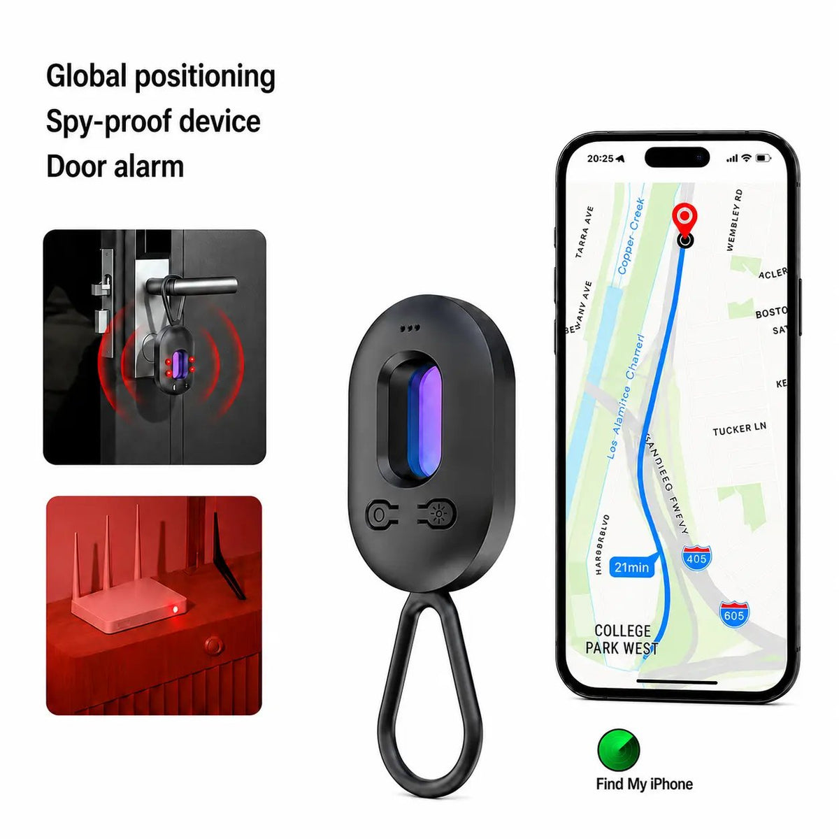 Multi-Functional Anti-Spy Hidden Camera Detector & Personal Security Door Alarm