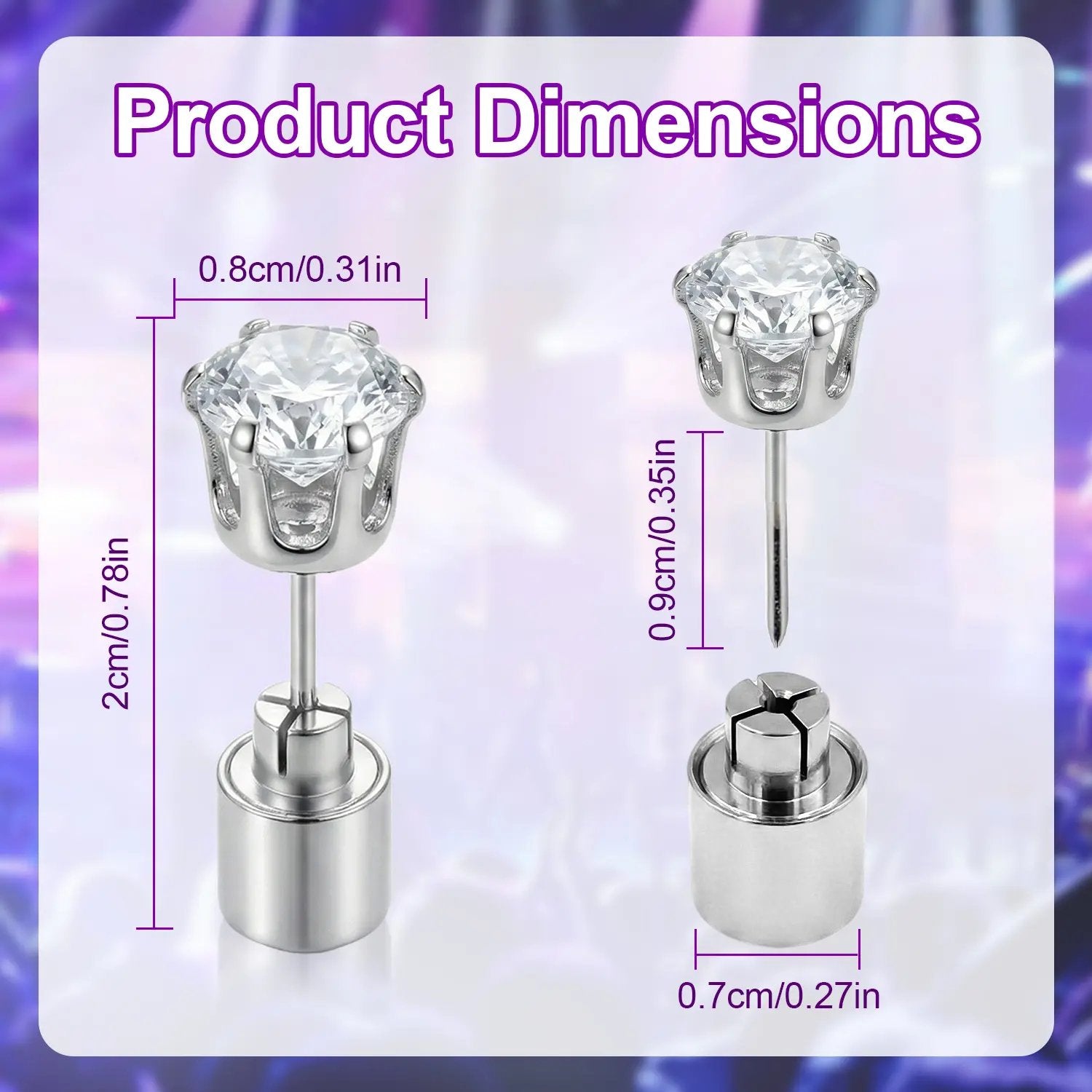 Light-Up LED Diamond Crown Stud Earrings for Party & Nightlife