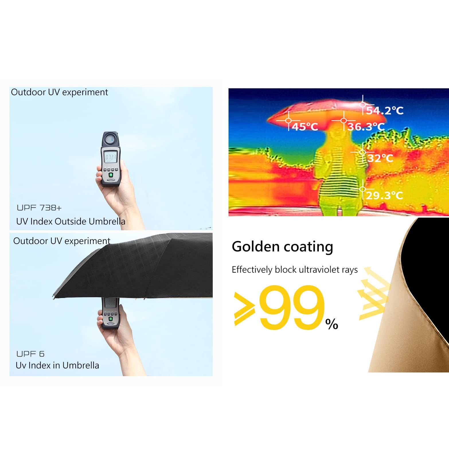 Automatic Travel Umbrella with Hook Handle