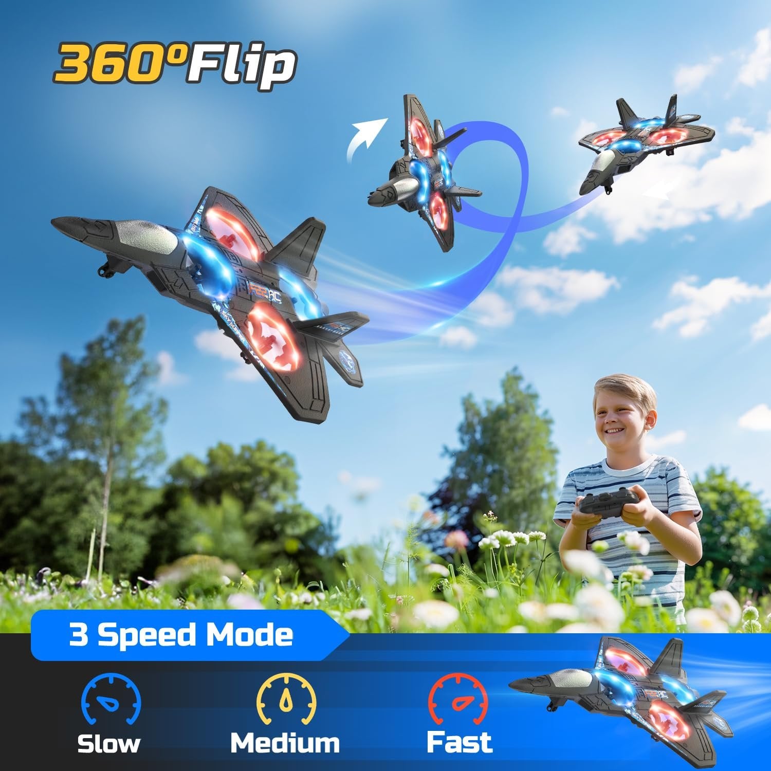 Stunt RC Jet Airplane with Altitude Hold & 360° Flip