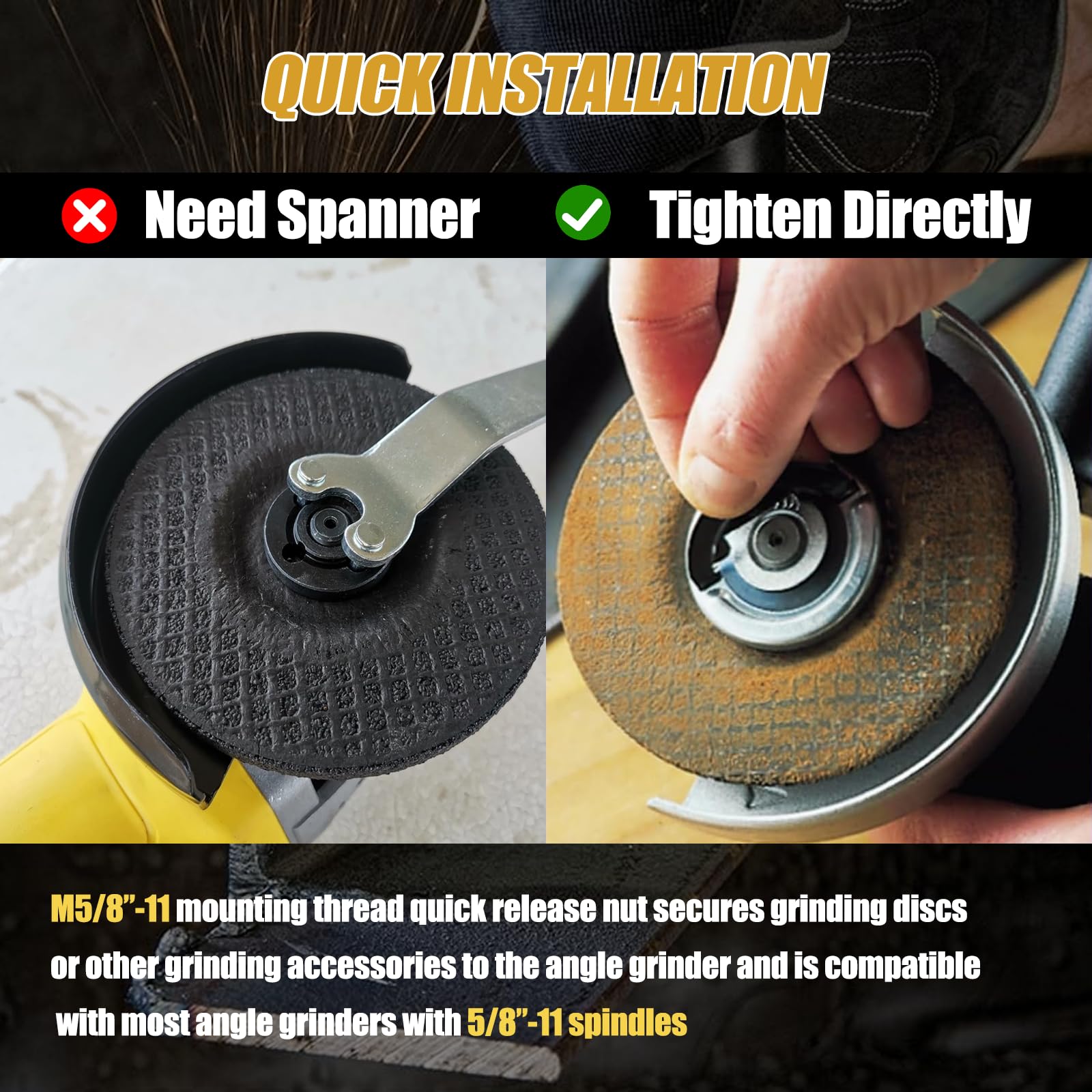 Quick-Release Angle Grinder Nut