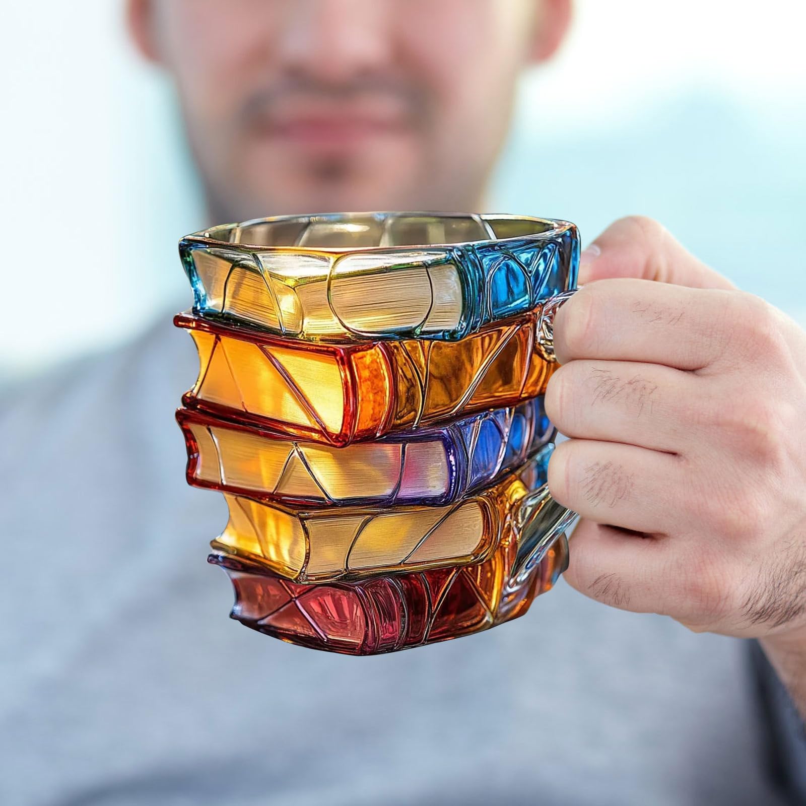 Painted Book Mug