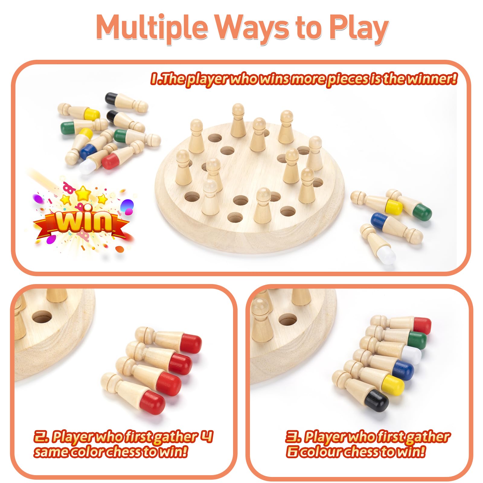 Wooden Memory Match Stick Chess