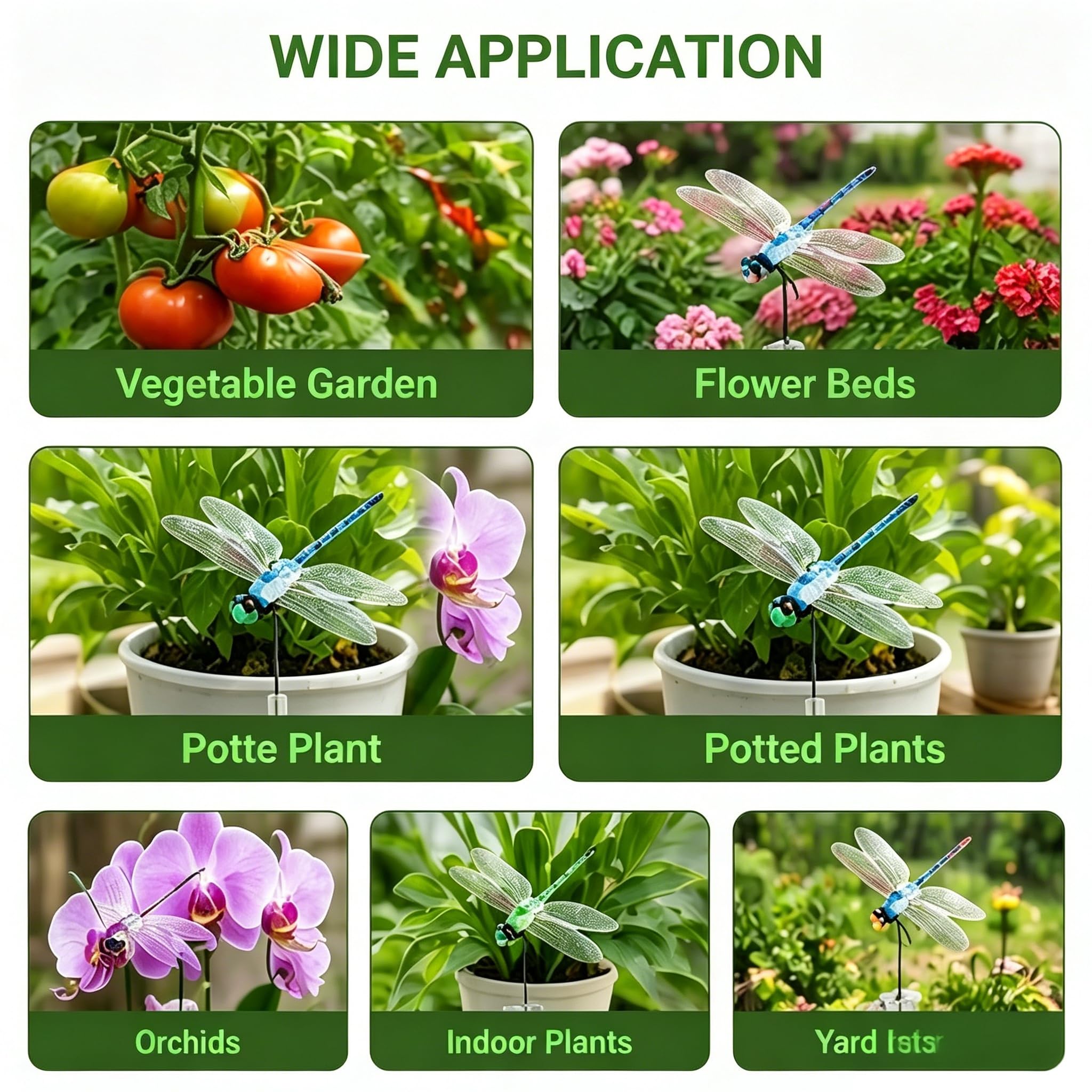 12-Pack Realistic Dragonfly Clips Bug Repellent for Garden & Outdoor