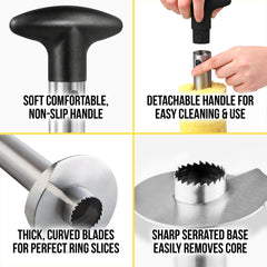 Premium Stainless Steel Pineapple Corer & Slicer Tool