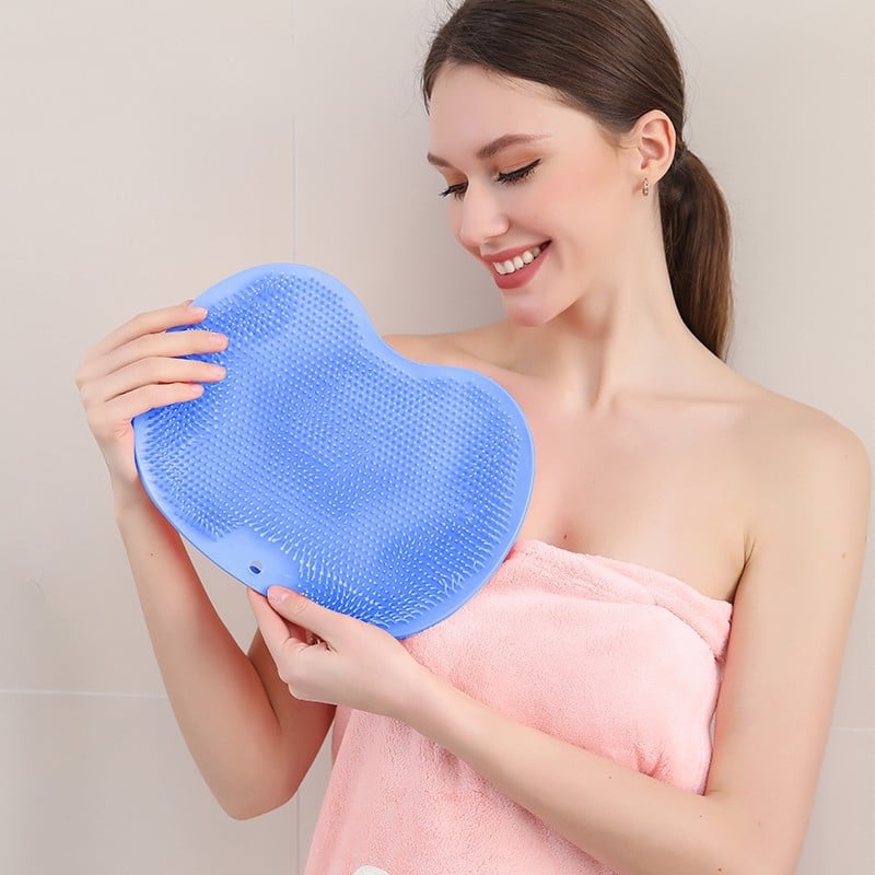 Silicone Shower Foot Scrubber & Back Massager Mat