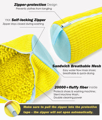 Reusable Shoe Washing Machine Bag with Microfiber Bristles