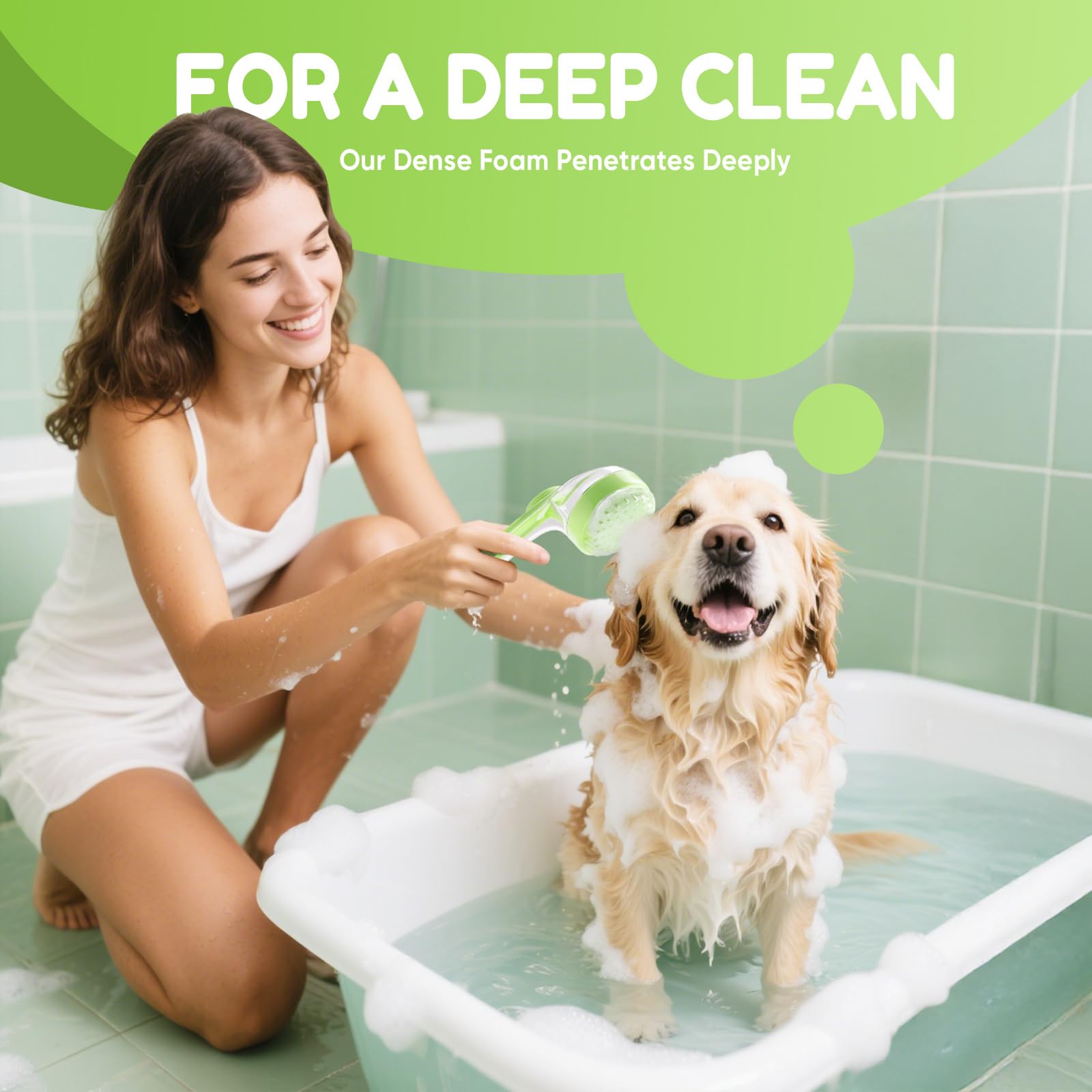 2-in-1 Pet Bath Brush with Shampoo Dispenser for Dogs and Cats