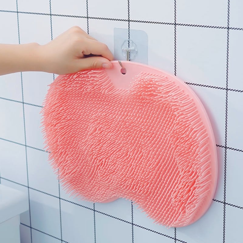 Silicone Shower Foot Scrubber & Back Massager Mat