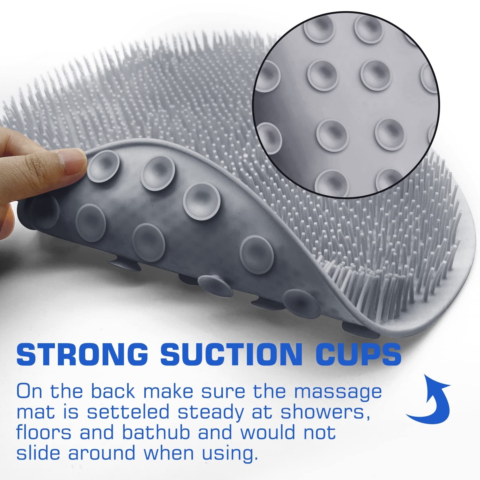 Silicone Shower Foot Scrubber & Back Massager Mat