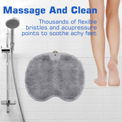 Silicone Shower Foot Scrubber & Back Massager Mat