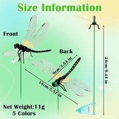 12-Pack Realistic Dragonfly Clips Bug Repellent for Garden & Outdoor