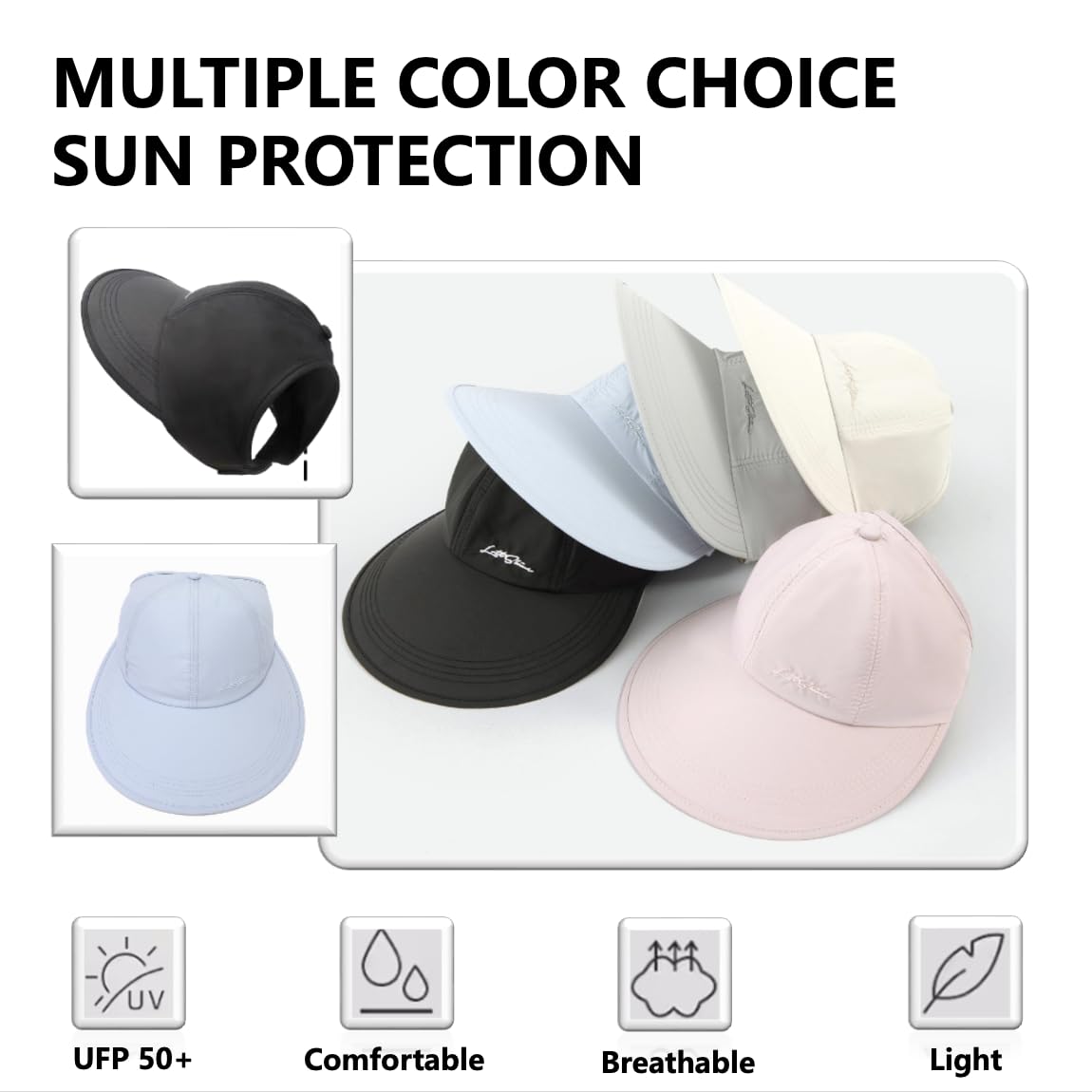 UPF 50+ Women's Wide Brim Sun Visor