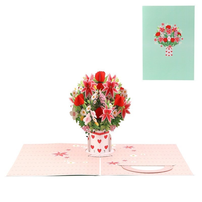 3D Pop Up Flower Bouquet Greeting Card