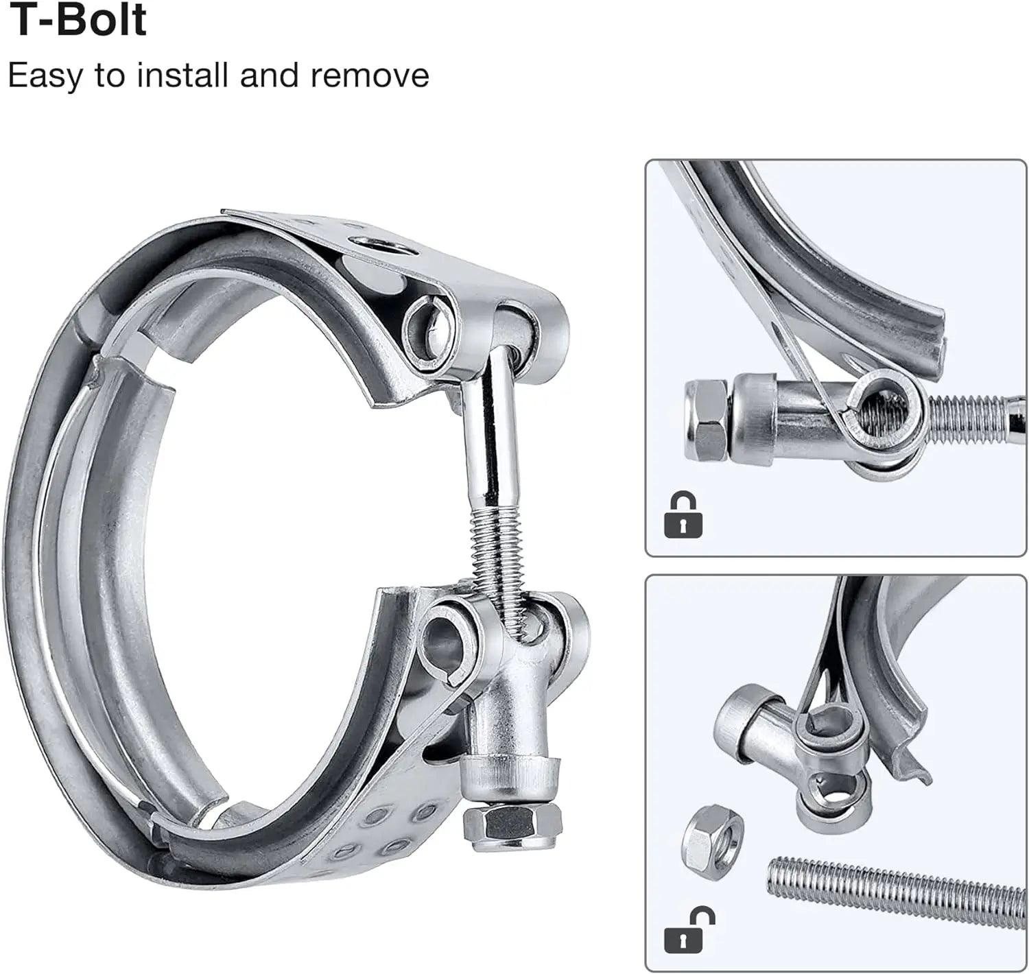 EVIL ENERGY V Band Clamp With Flange Male Female Stainless Steel Mild Steel Flange (1.5-5.0inch)