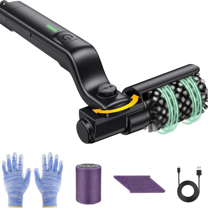 Glidex™ 3-Speed Electric Rotating Grill Cleaning Brush—Effortlessly removes stubborn stains