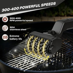 Glidex™ 3-Speed Electric Rotating Grill Cleaning Brush—Effortlessly removes stubborn stains