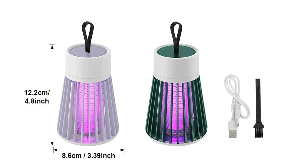 2-in-1 USB Bug Zapper Lamp with LED Light for Indoor & Outdoor Use