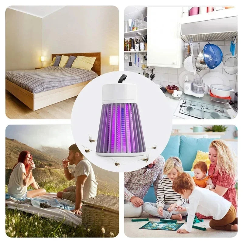 2-in-1 USB Bug Zapper Lamp with LED Light for Indoor & Outdoor Use