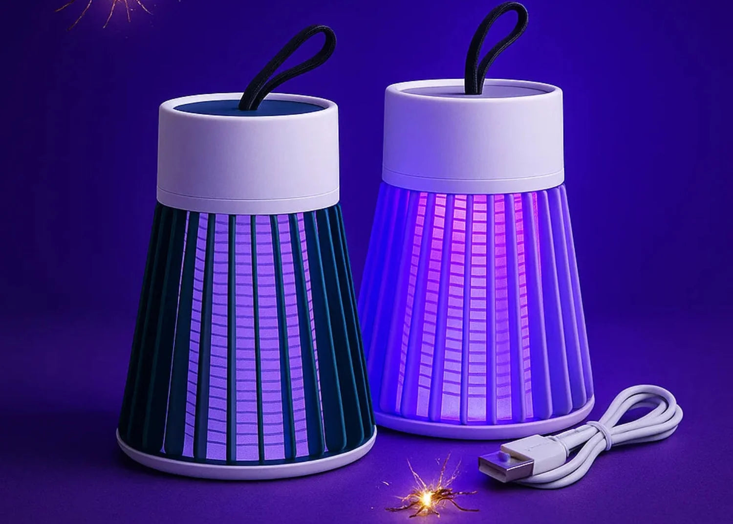 2-in-1 USB Bug Zapper Lamp with LED Light for Indoor & Outdoor Use