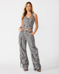 CHANDELLER VEST BLACK PLAID