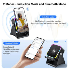 5-in-1 Induction Speaker & Bluetooth Phone Stand with Power Bank
