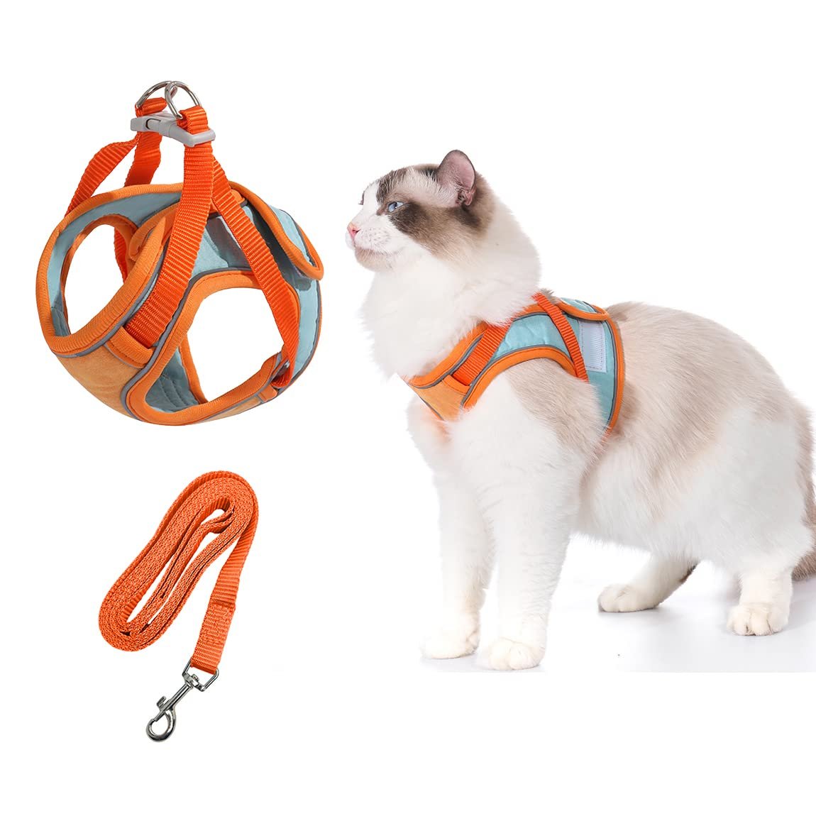 Escape-Proof Reflective Cat Harness and Leash Set
