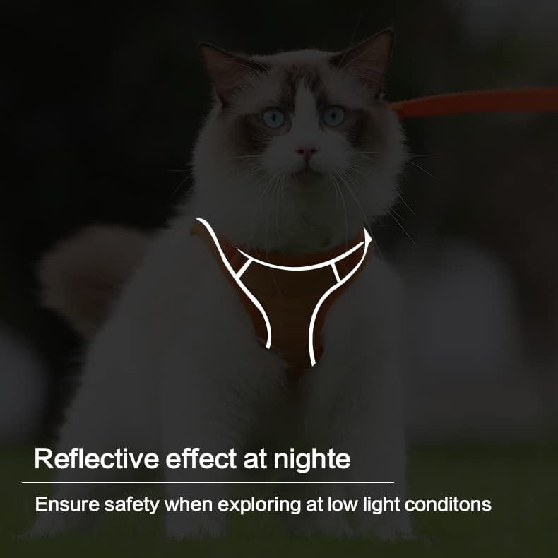 Escape-Proof Reflective Cat Harness and Leash Set