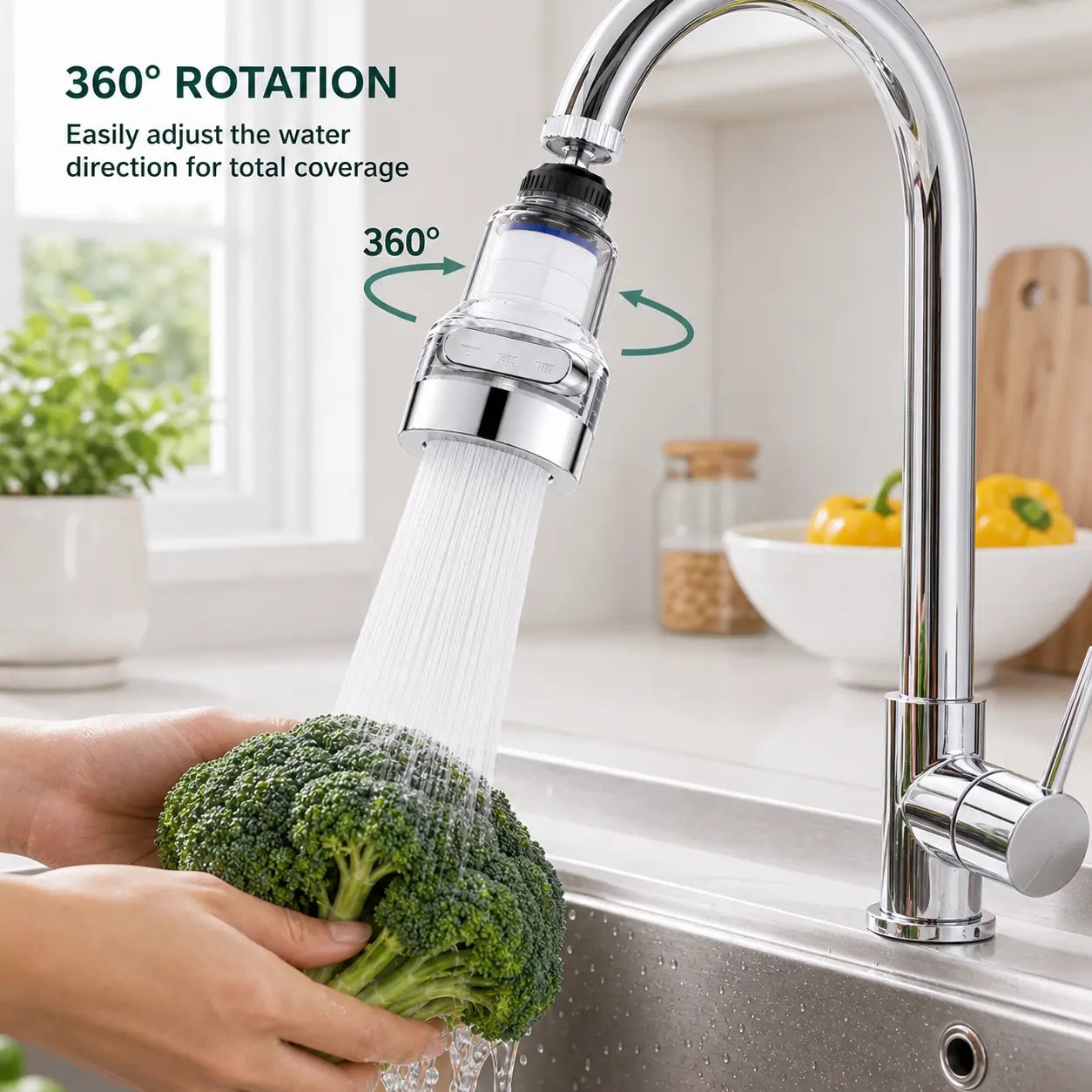 360° Rotating Faucet Aerator with 3 Water Modes