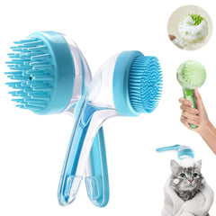 2-in-1 Pet Bath Brush with Shampoo Dispenser for Dogs and Cats