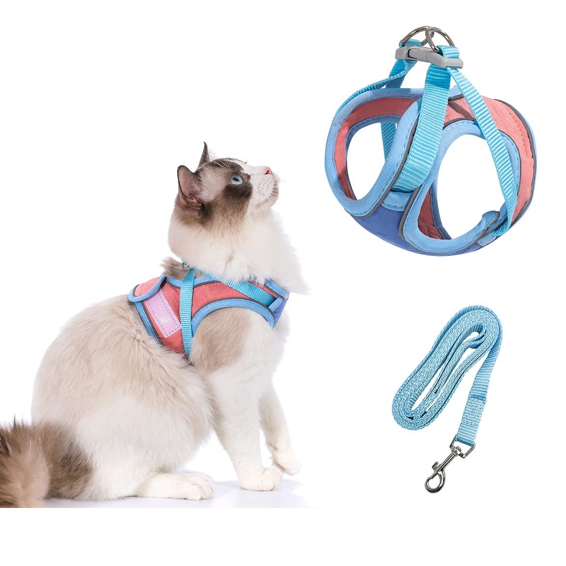 Escape-Proof Reflective Cat Harness and Leash Set