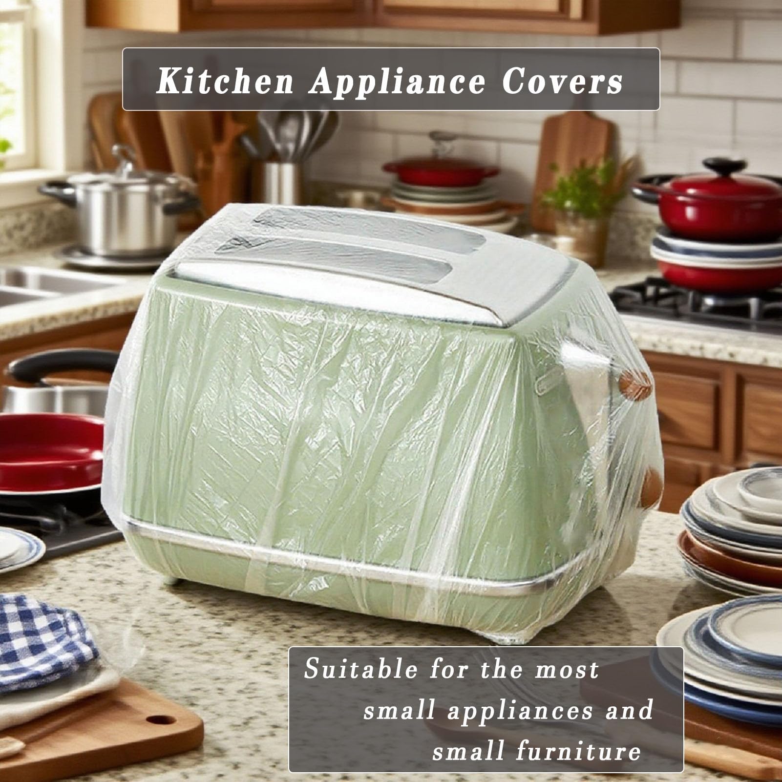 150 PCS Disposable Kitchen Small Appliance Dust Covers with Elastic Band