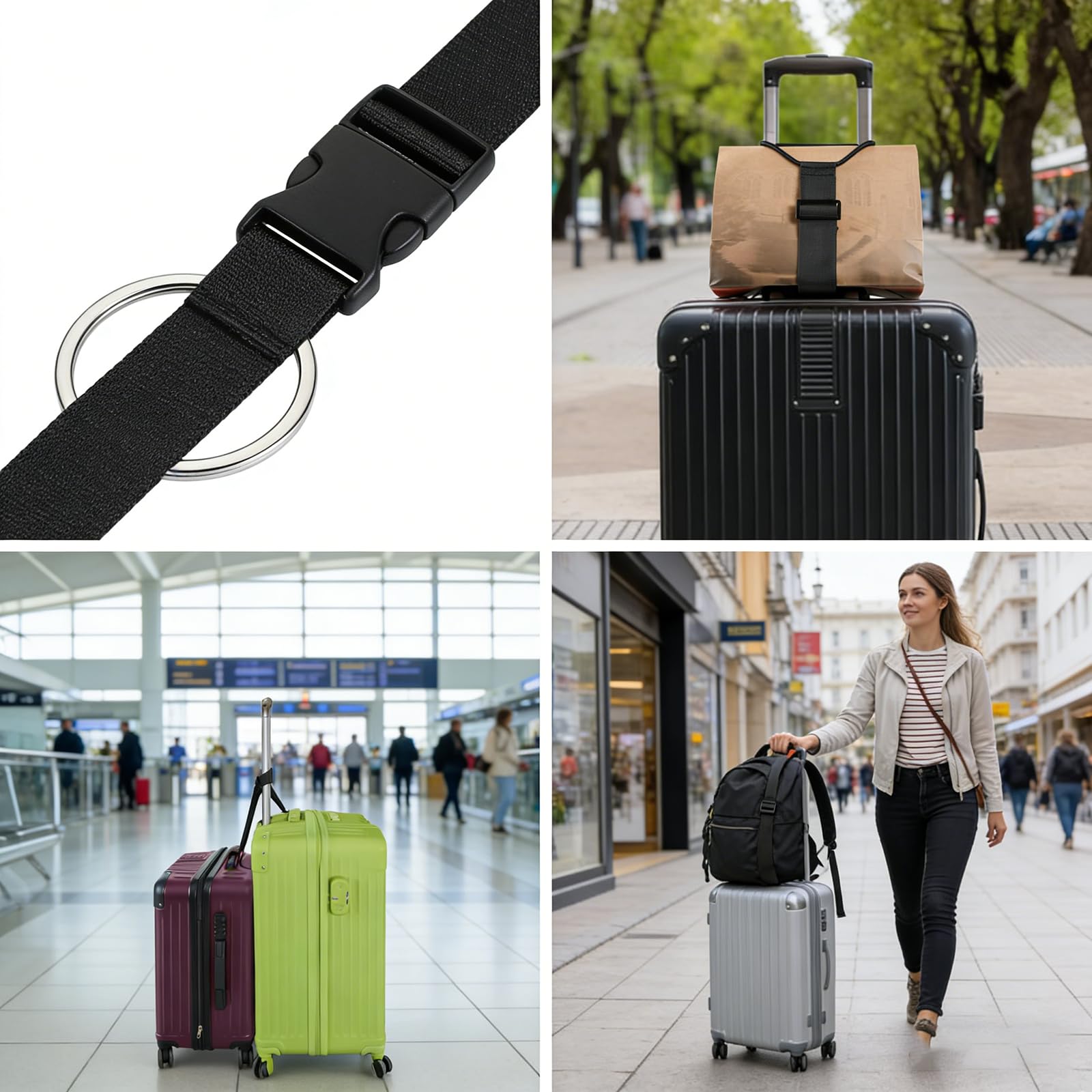Adjustable Multi-Use Luggage Connector Straps